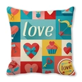 Colorful Love illustration peach skin pillowcase featuring romantic Valentine heart patterns - Pop Illustration Romantic Style (19)