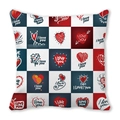 Valentine Peach Skin pillowcase with red blue heart checkers and I Love You prints - Checkboard Heart Love Full Print Style (24)