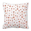 Valentine's Day heart and arrow pattern pillowcase in peach skin fabric - Orange Red Heart and Arrow Style (25)