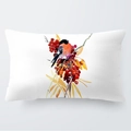 Housse de coussin rectangulaire douce avec motif oiseau cardinal à l'aquarelle et baies - 30cm x 50cm / Style Bouvreuil Et Baies