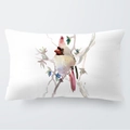 Watercolor red cardinal bird pillow cover made of soft plush fabric on white background - 30x50cm / Style 2