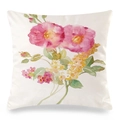 Vierkante kussenhoes van imitatiezijde met aquarel rozen voor decoratie op de bank - Artistieke Aquarel Roze Bloemen (2)