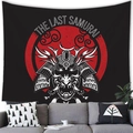 The Last Samurai wall tapestry featuring black and red skull mask on grey wall - 9 / 100x70(Peach Skin)