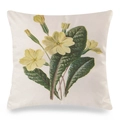 Dettaglio ravvicinato della stampa botanica orchidea su federa per cuscino in seta - Motivo Primula / 45x45 cm