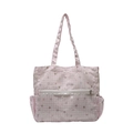 Sac fourre-tout rose à carreaux avec motifs d'étoiles et poche transparente - Rose