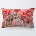 Rechteckiger 30x50cm Elefanten-Kissenbezug mit buntem Rosenmuster und Kunstdruck - Komplizierter Rosen Elefant Dekor Stil (13) / 30cm x 50cm