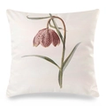 Federa vintage in seta avorio con stampa botanica dettagliata di un fiore di fritillaria - Motivo Corona Imperiale / 45x45 cm