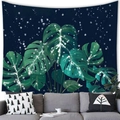 Tropical monstera leaf wall tapestry in deep green and blue for modern home decor - 100x70cm / Peach Skin / Pattern 1