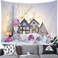 Nordic Christmas gnome tapestry in pink and white tones for cozy living room wall decor - 100X70 / Peach Skin / Pink Gnome Theme