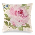 Vierkante kussensloop met roze aquarel rozen van elegante kunstzijde stof - Handgeschilderde Grote Roze Roos (9)