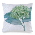Vierkante kussensloop met groen en geel aquarel hortensia bloemenpatroon voor de bank - Verse Aquarel Lichtgroene Hortensia (14)