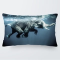 Funda de cojín 30x50cm de elefante africano con escena artística bajo el agua - 30cm x 50cm / Foto de Elefante Nadando Bajo el Agua (17)