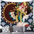 Ukiyo-e Geisha wall tapestry with traditional Japanese patterns for living room decor - 100X70 / Japanese Geisha Illustration-Style 3 / Peach Skin