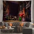 Halloween witch alchemy laboratory tapestry featuring potion bottles and vintage scrolls - 100x70(Peach Skin) / Alchemy Lab