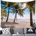Dettaglio della scena della spiaggia tropicale HD stampata su arazzo in poliestere - 100x70(Pelle di Pesca) / Stile 8
