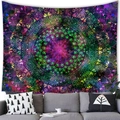 Bohemian starry mandala tapestry in purple and green hues for living room wall decor - 100x70cm (Peach Skin) / Dark Purple Green Mandala (Style 9)