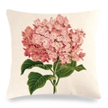 Detailed texture of linen pillowcase featuring vibrant pink hydrangea floral print - 18x18 Inch / Style 12 (zx102)