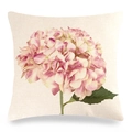 Detail of linen pillowcase featuring a realistic pink hydrangea floral print and fabric texture - 18x18 Inch / Style 8 (zx102)