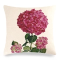 Detailed close-up of hydrangea flower print on linen fabric square pillowcase - 18x18 Inch / Style 7 (zx102)