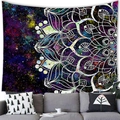 Starry sky mandala tapestry for wall decor in vibrant purple and deep blue tones - 100x70cm (Peach Skin) / Purple Blue Starry Mandala (Style 10)