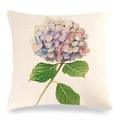 Linen throw pillow cover featuring a beautiful watercolor hydrangea floral print - 18x18 Inch / Style 5 (zx102)