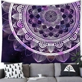 Starry sky mandala tapestry in deep purple and black for bohemian home wall decoration - 100x70cm Peach Skin Fabric / Dark Purple Black Starry Mandala (Style 12)