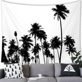 Arazzo minimalista con silhouette di palme in bianco e nero per l'arredo del soggiorno - 100x70(Pelle di Pesca) / Stile 4