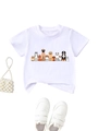 T-shirt blanc en coton pour enfants avec onze chiens de dessin animé et baskets assorties - 90cm / Blanc