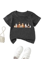 Détail d'un t-shirt gris pour enfants avec onze motifs de chiens mignons sur le devant - 90cm / gris foncé