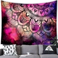 Starry sky mandala tapestry with vibrant pink and purple cosmic nebula patterns - 100x70cm Peach Skin Fabric / Pink Purple Navy Mandala (Style 14)