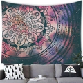 Starry sky mandala wall tapestry in pink and purple colors for home bedroom decoration - 100x70cm Peach Skin Fabric / Pink Purple Dark Green Starry Mandala (Style 15)