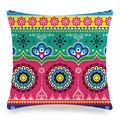 Funda de cojín étnica de lino con patrones coloridos de mandalas y geometría - Estilo Geométrico Étnico 2 (zx132-2)