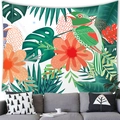 Tropical wall tapestry with vibrant bird and exotic palm leaf print for living room decor - 100x70cm / Tropical Birds and Flowers (15)