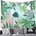 Tropical monstera leaf wall tapestry in soft fabric with pink and blue clouds background - 100x70cm / Blue and Pink Cloud Leaves (16)