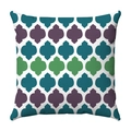 Square pillow cover with deep teal and purple Moroccan quatrefoil geometric pattern - Teal Purple Green Quatrefoil (6)