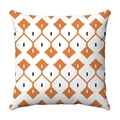 Square pillowcase with white, orange and black geometric pattern in soft fabric - Orange Black White Geometric (11)