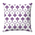 Square purple geometric pattern pillowcase with modern abstract floral motif - Purple White Geometric (15)