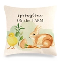 Oster-Leinenkissenbezug mit Aquarell-Hasen und Küken-Druck für das Sofa - Frühlingsfarm Küken Hasen-Stil (zx411) / 45x45 cm