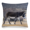 Funda de cojín de lino con estampado de burro realista para decoración de sofás - Burro en Pradera Silvestre (4)