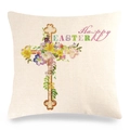 Happy Easter linen pillowcase with floral cross and colorful artistic lettering - Floral Wrapped Cross Style (5)
