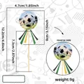 Soccer ball cupcake toppers with ribbons and wooden sticks for party cake decorations - Soccer Goal Style
