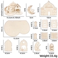 DIY Ramadan Holzschloss Puzzle Set mit Mond Stern Details und Abmessungen - Mittlerer Osten Puzzle Stil C