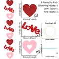 Kit déco Saint-Valentin avec cœurs pailletés rouges et bannière Love - Style Coeur Love Connecté