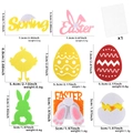Easter felt sticker set with rabbit chick and egg shapes for DIY party decoration - Easter Elements (8 Models/Pack) / Colorful