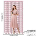 Rideau à franges sapin de Noël rose 2m x 1m décor de fête avec dimensions et poids - Sapin de Noël Or Rose
