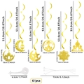 Decoraciones colgantes doradas de Eid Mubarak con espirales y motivos de luna y estrella - Decoración de Espiral Colgante del Festival del Medio Oriente