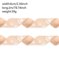 Christmas burlap ribbon with white snowflake patterns, 6cm wide for DIY gift wrapping - 2 Meters (6.3cm Width) / Original Color