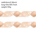 Faux burlap Christmas ribbon with white snowflake prints, 6cm wide and 10m long roll - 10m (Width 6.3cm) / Original Color