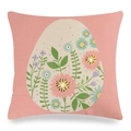Oster-Kissenbezug aus Leinen mit buntem handgemaltem Blumen-Ei-Muster für Sofa Deko - Rosa Floral Riesen Ei Stil (2)