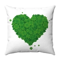 Weißer Kissenbezug aus kurzem Plüsch mit grünem Kleeblatt-Herz für St. Patrick's Day - 45x45cm / 16 Super Soft-Weißes Kleeblatt Herz